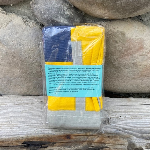 New- Original Packaging MOMA Mergentime Once In a While Napkin Set of 4 (blue) - Picture 2 of 5